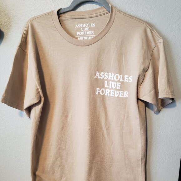 New, without tag, Cream Assholes Live Forever Medium Unisex T-shirt - Picture 1 of 4